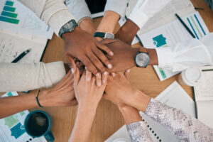 A team of field marketers exhibiting a good team culture